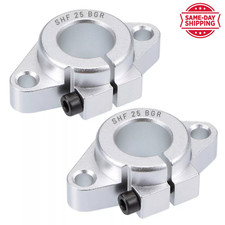 BGR 2PCS SHF25 Aluminum Linear Motion Rod Rail Clamping Guide Support 25mm Shaft picture