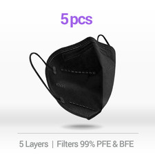 10-100 BLACK PROMASK KN95 Disposable Face Masks 5 Layers Filters 99%+ PFE & BFE picture