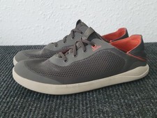 OluKai Moku Pae Men Size 10.5 Charcoal Gray Mesh Slip-On Boat Shoes Casual  picture
