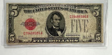 1928-A $5 five dollars United States Note red seal FR-1526 Woods-Mills signature picture