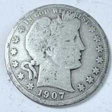 1907-D Barber Silver Half Dollar, Actual 90% Silver Coin Shown #11801 picture