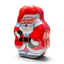 Vintage Jolly Santa Claus Christmas Tin Box Collectible Holiday Decor picture