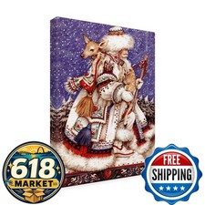 Trademark Fine Art Father Christmas with Deer Anne Yvonne Gilbert 14x19 picture