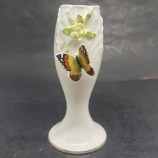 Vintage Maruri Masterpiece Bone China 1979 Enesco Bud Vase with 3D Butterfly 5” picture
