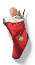 Vintage 1991 Annalee Christmas Santa Baby in Big Stocking HTF Broken Candycane picture