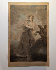 Antique 1785 Hand Colored Engraving Mrs Musters HEBE after Sir Joshua Reynolds picture