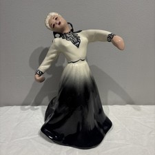 1940s Signed Hedi Schoop California Pottery Girl Dancing  Gown Bow 11 1/2” picture