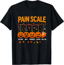 Funny Pain Scale Pumpkin Trauma Nurse Halloween Unisex T-Shirt Multicolor picture