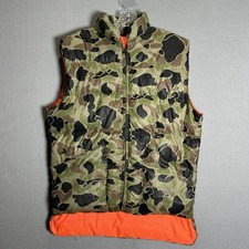 Vintage 10X Vest Mens Medium Camo Down Quilted Reversible Hunting Green picture