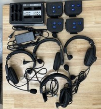 4x HME BP300 Belt Pack  4x HS15 Headsets, 8x BAT41 Batteries, AC40 Charger picture