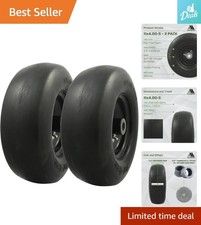 2-Pack Universal Fit Flat-Free 11x4.00-5 Tires with Adapter Kit for Lawn Mowers picture