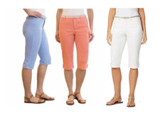 NEW Gloria Vanderbilt Women's Lillian Belted Skimmer Capri Pants, Size 14 picture