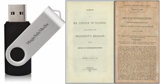 141 Abraham Lincoln Historical Notices & Newspapers Clippings (1830-1858) on USB picture