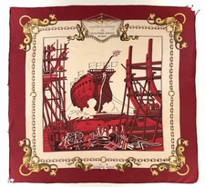 Hermes Silk Scarf Lancement d’un Vaisseau aux Chantiers Navals du Roy. 90cm. picture