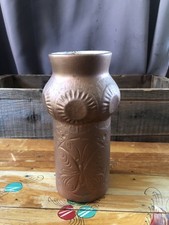 Vintage McCoy Pottery Scandia Vase (Model #620) butterfly sunburst copper glaze picture