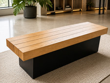 Modern Solid White Oak Lobby Bench, Custom Made, New picture