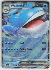 Wailord ex 016/084 Double Rare Pitch Black Pokemon Holo Near Mint picture