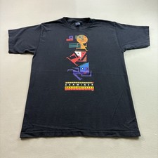 Vintage San Francisco Art T-Shirt Mens XL Black Bay To Breakers Run Examiner 90s picture
