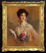 Hand Painted Classical Oil Painting Lady Portrait Art Canvas Vintage Style picture