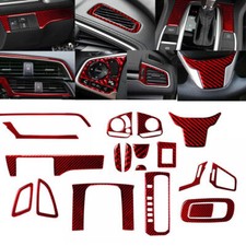 19Pcs Red Carbon Fiber Full Set Interior Cover Trim For Honda Civic 10th 16-19 picture
