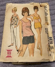 Vtg 1963 Mccalls 6820 Mod Bikini Bathing Suit Swimwear Shorts Pattrn Sz 16 Bus36 picture