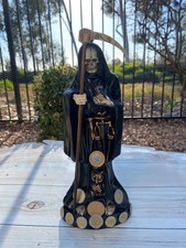 Santa Muerte Blessed Color Black Size 13 - Luck Rare Bendesida Negra Money Love picture