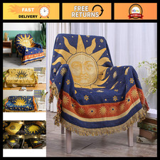 Vintage 90s Celestial Moon Sun Blanket - Whimsical Hippie Throw for Chair Decor picture
