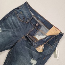 Aeropostale Seriously Stretchy Jegging Women 4S Blue Distressed Low Rise NWT picture