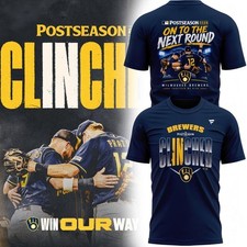 Hot Sale Milwaukee Brewers Postseason 2026 Clinched T-Shirt S-5XL picture
