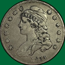 1834 SD, SL Capped Bust Half Dollar Choice Very Fine VF+/XF Coin #48192 picture