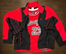NIKE JORDAN VINTAGE FLIGHT TRACK JACKET AND NIKE 23 CHICAGO  JERSEY EXCELLENT picture