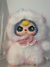 Baby Three Big Plush Doll Pink & White Vinyl Face Art Toy picture