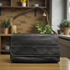 Mondani New York Black Leather Shoulder Bag Classic Flap Closure Chic Style picture