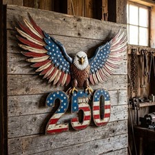 America 250th Eagle Metal Wall Art, USA 250th Anniversary 1776-2026 Patriotic picture