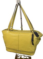 Coach Park Carrie Rare Lime Yellow Pebbled Leather Tote Shoulder Bag F23284 Y2K picture