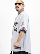 FB County Men's Baseball Jersey 64 White, L, Vintage picture
