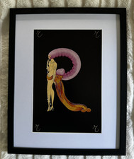 Erte R Framed Art Deco Alphabet Series Letter Suite 11x14 picture