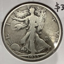 1935-S Walking Liberty Half Dollar 50C Silver Coin (U341) picture