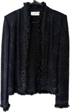 St. John by Marie Gray Evening Black Knit Jacket Embellished Crystals Large VTG picture