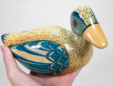 Vintage 1991 Sermel Signed Tonala Mexican Paper-Mache Folk Art Duck picture