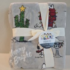 Berkshire Peanuts Snoopy Sherpa Soft Blanket 55 X 70in Merry & Bright Christmas picture