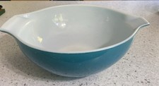 Pyrex #444 Cinderella Mixing Bowl 4 Qt Turquoise Blue 1950s Vintage EUC picture