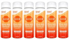 6 Cans  Lume Whole Body Deodorant Sprays Clean Tangerine Travel Size 1 oz picture