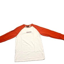 Nautica Men's Cotton Knit Crew Neck Long Sleeve Logo T-Shirt White/Orange picture