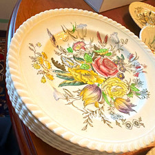 Johnson Brothers Windsor Ware Garden Bouquet Floral Dinner Plate 8 inches 6 picture