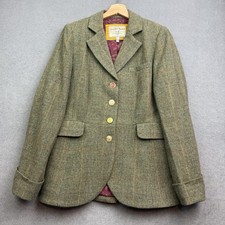 JOULES Tweed Jacket UK 12 Toad Green MELBURY Wool Parade Blazer Hacking Plaid picture