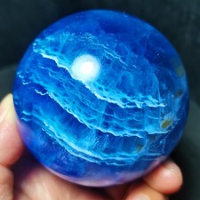 TOP 571.5g 83mm Natural Bule Fluorite  Crystal Sphere Ball Healing WD2262 picture