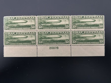 US Scott# C13 Mint, VF/XF, PO Fresh, 1930 65c Graf Zeppelin Plate wiith Cert. picture