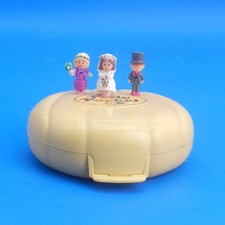 Vintage Polly Pocket NANCY'S WEDDING DAY Yellow Compact 3 DOLLS Bluebird 1989 picture