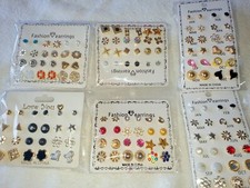 Joblot of 72 Pairs Mixed colour mixed design Diamante Earrings-NEW wholesale picture